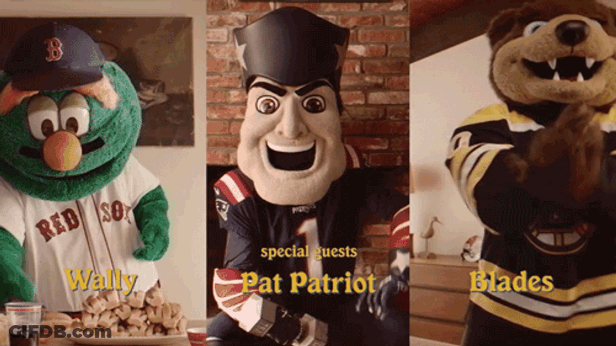 Pat Patriot Bruins Mascots GIF
