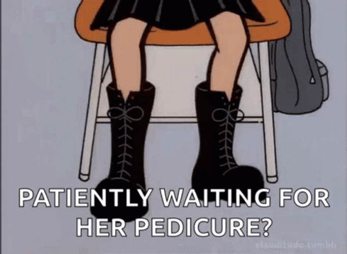 Patiently Waiting For Her Pedicure GIF