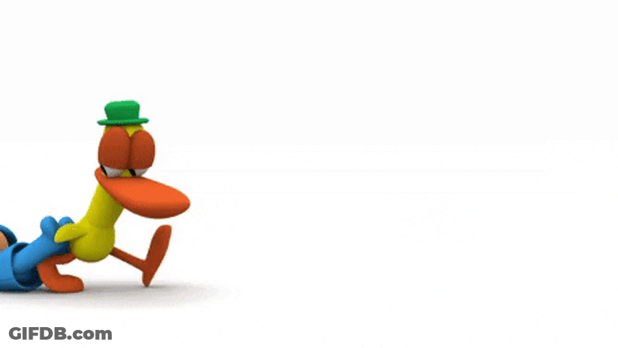 Pato Pulling A Sleeping Pocoyo GIF