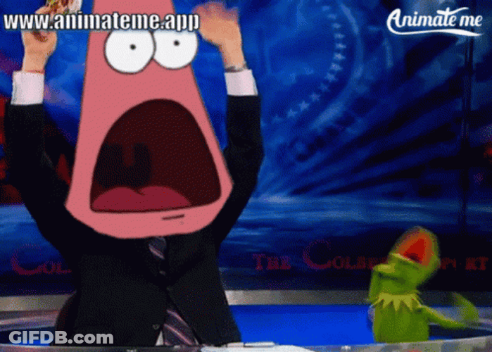 Patrick And Kermit Frog Celebrate Meme GIF