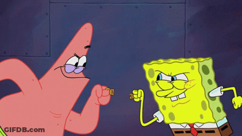 Patrick And SpongeBob Fighting GIF