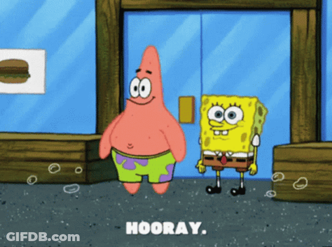 Patrick And SpongeBob Hip Hip Hooray GIF
