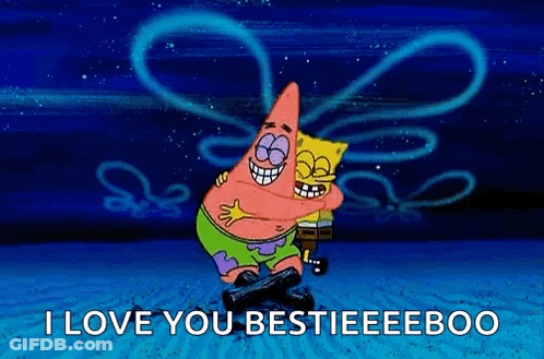 Patrick And Spongebob Hugging I Love You Bestieeeboo GIF