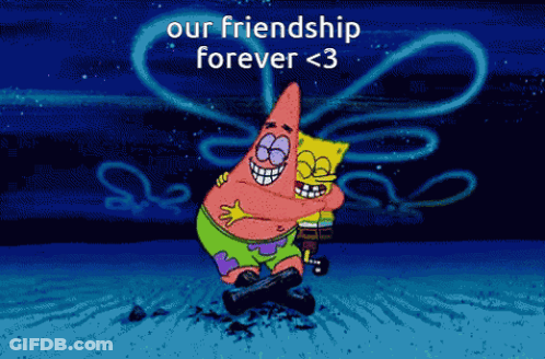 Patrick And Spongebob Hugging Our Friendship Forever GIF