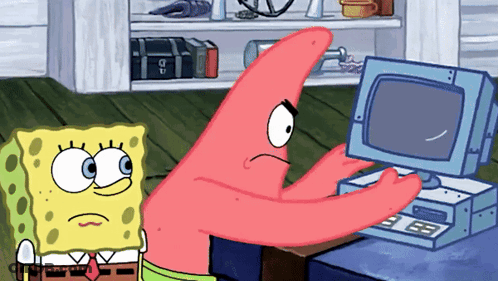 Patrick And Spongebob Looking At Computer GIF