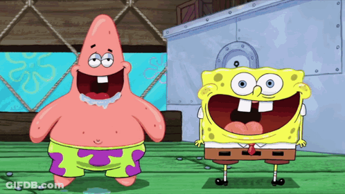 Patrick And Spongebob Smiling GIF