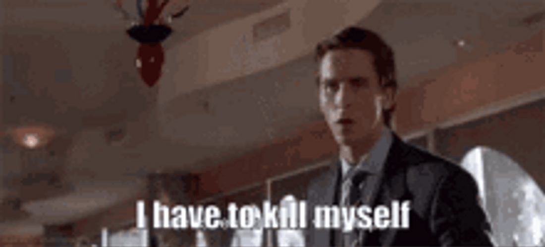Patrick Bateman American Psycho Kill Myself Scene GIF