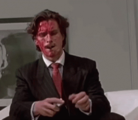 Patrick Bateman American Psycho Smoke GIF