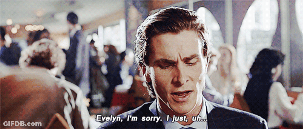 Patrick Bateman Apologizing GIF