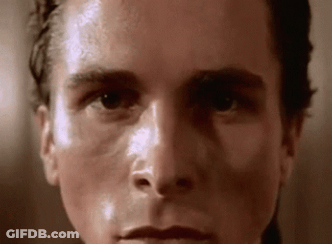 Patrick Bateman Glaring Youll Shoot Your Eye Out GIF