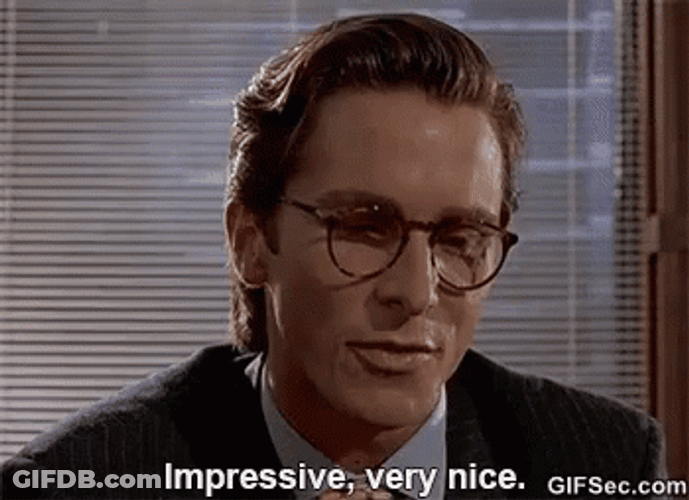 Patrick Bateman Impressive Very Nice GIF