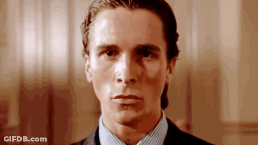 Patrick Bateman Look Scary GIF