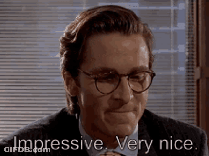 Patrick Bateman Very Nice Talk GIF