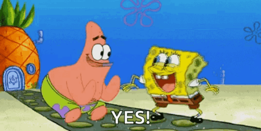 Patrick Boo High Five With SpongeBob GIF