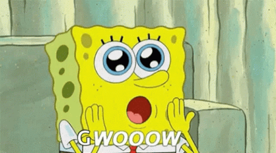 Patrick Boo SpongeBob Wow GIF