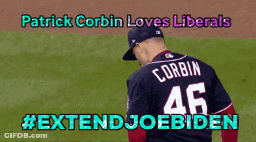 Patrick Corbin Jersey Loves Liberals #Extendjoebiden GIF