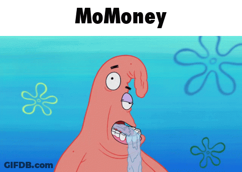 Patrick From Spongebob Saying Momoney GIF