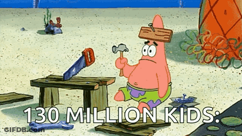 Patrick Holding Hammer And Saw GIF