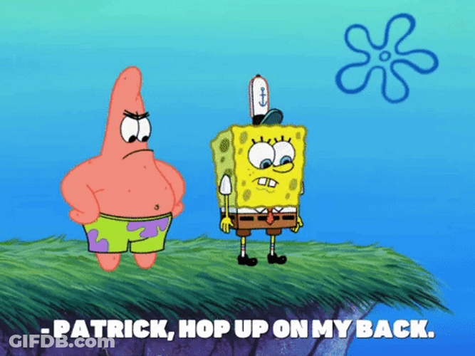 Patrick Hop On My Back Says Spongebob GIF