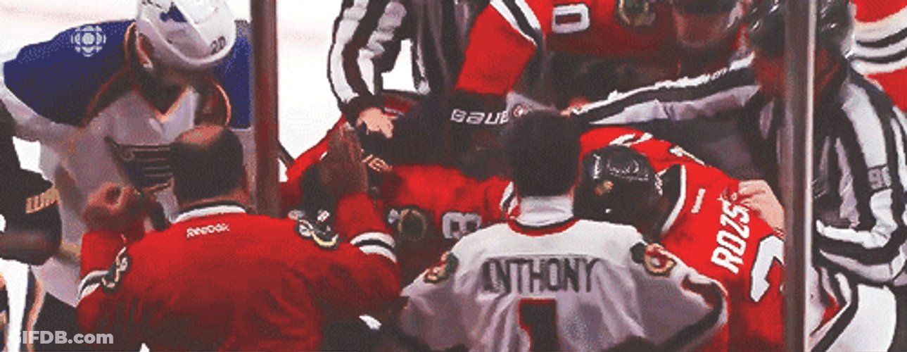 Patrick Kane Team Forms Circle GIF