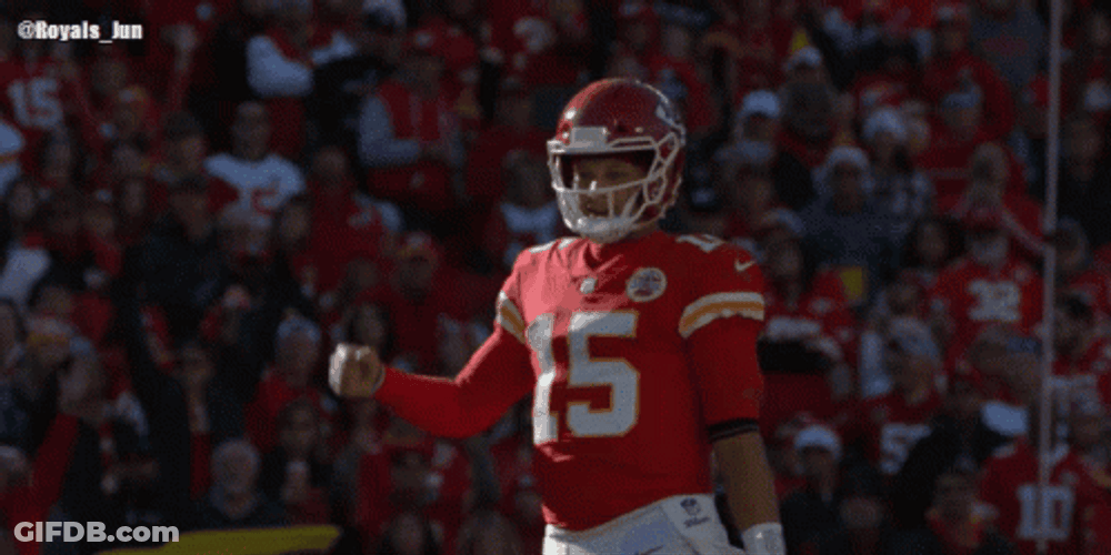 Patrick Mahomes Fist Pump With Crowd GIF