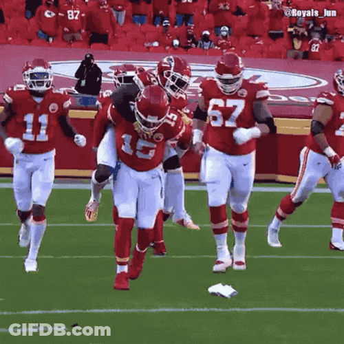 Patrick Mahomes Piggy Back Ride GIF