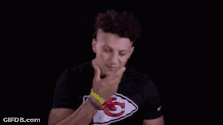 Patrick Mahomes Rubbing His Chin GIF