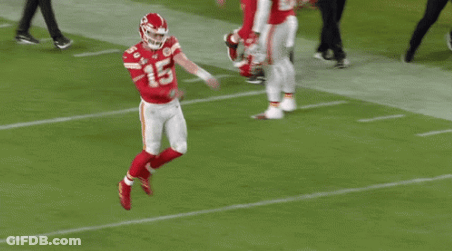 Patrick Mahomes Running In Celebration GIF