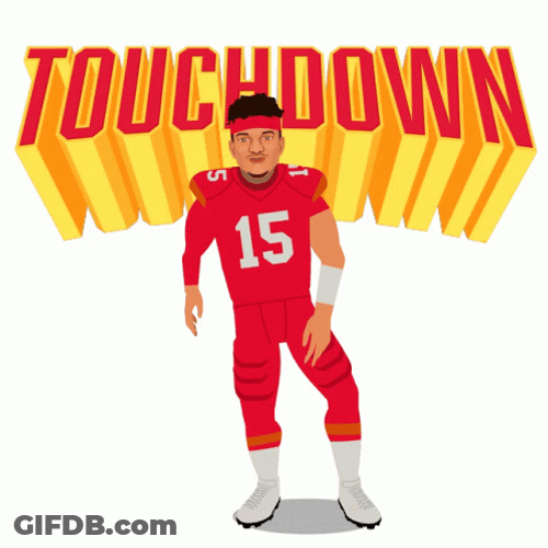 Patrick Mahomes Touchdown Animated Art GIF