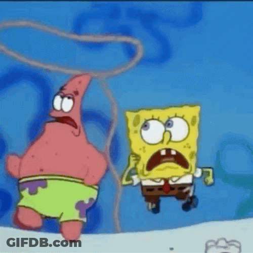 Patrick Meme Running With Spongebob GIF