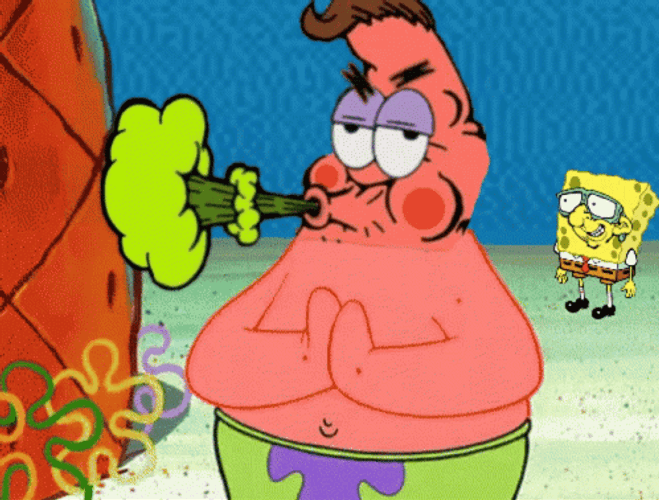 Patrick Meme Smoking High GIF