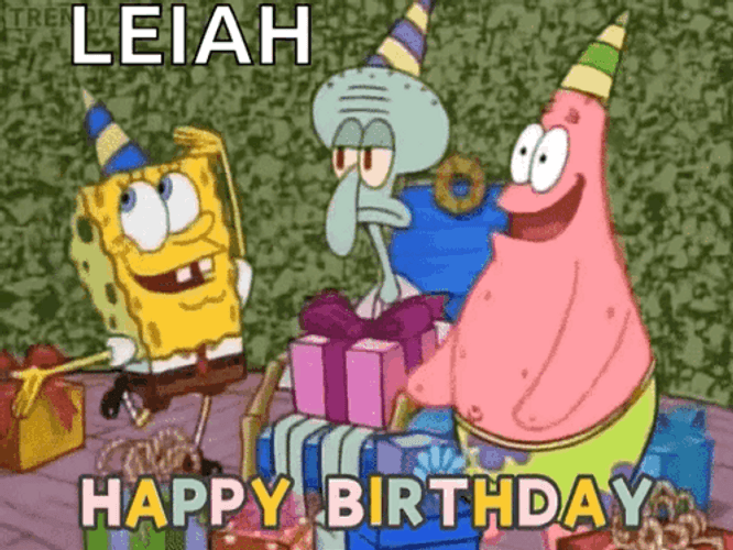 Patrick Meme Squidward Birthday GIF