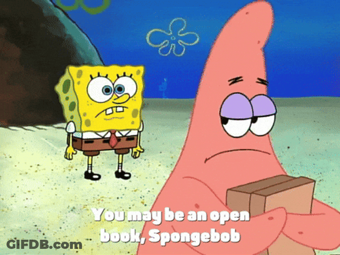 Patrick Opening Spongebob's Life Like Book GIF