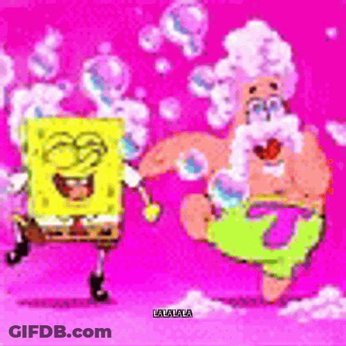 Patrick Spongebob Water Bubbles La La La La GIF