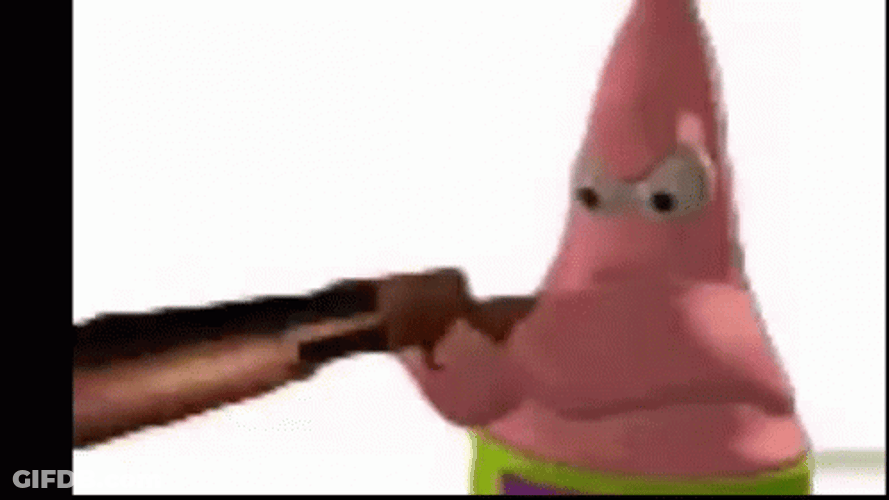 Patrick Star Aiming Shotgun GIF