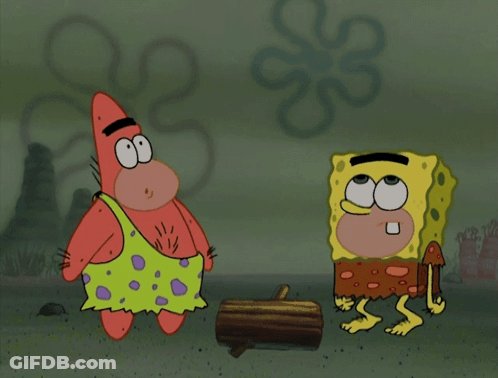 Patrick Star And Spongebob Are Standing Next To Each Other GIF