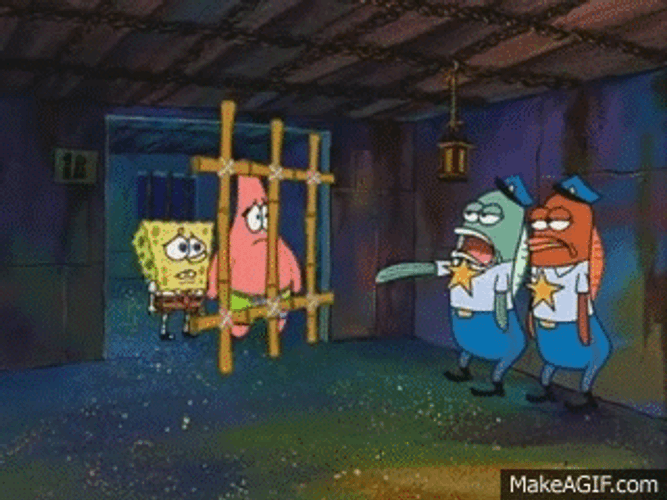 Patrick Star And Spongebob Jail Time GIF