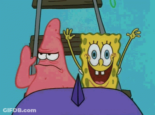 Patrick Star And SpongeBob Riding Roller Coaster GIF