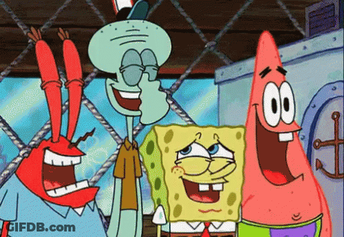 Patrick Star And SpongeBob Sitting With Eyes Closed GIF