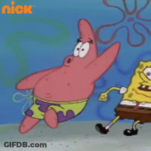 Patrick Star And Spongebob Squarepants Are Dancing In A Nick Cartoon GIF