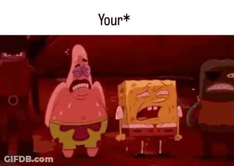 Patrick Star And Spongebob Squarepants Are Standing Next To Each Other In A Room . GIF
