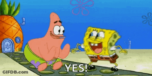 Patrick Star And Spongebob Squarepants Dancing Saying Yes GIF