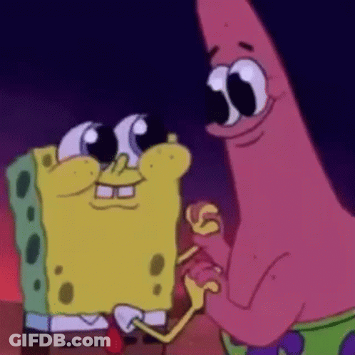 Patrick Star And Spongebob Squarepants Holding Hands GIF