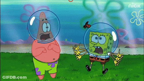 Patrick Star And SpongeBob SquarePants Standing Together GIF
