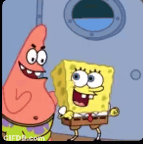 Patrick Star And Spongebob Squarepants Standing Together GIF