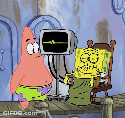 Patrick Star And SpongeBob Watching Heartbeat GIF