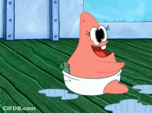 Patrick Star As Baby In Diaper GIF