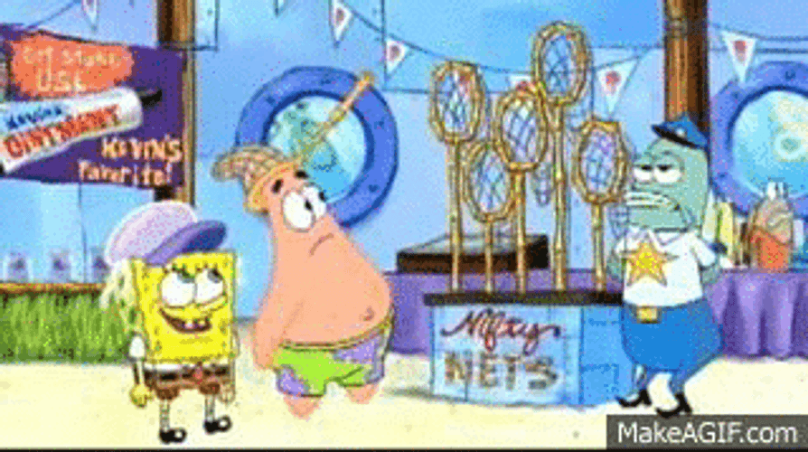 Patrick Star Checking Nifty Nets GIF
