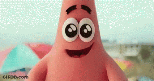 Patrick Star Close Up With Big Eyes And Smile GIF