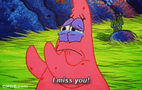 Patrick Star Crying I Miss You GIF